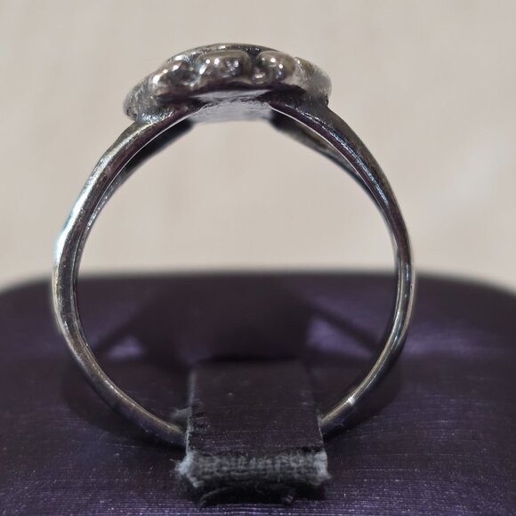 VTG Handmade Southwest Native American Oval Turquoise Sterling Silver Ring 6.25 - Picture 4 of 13